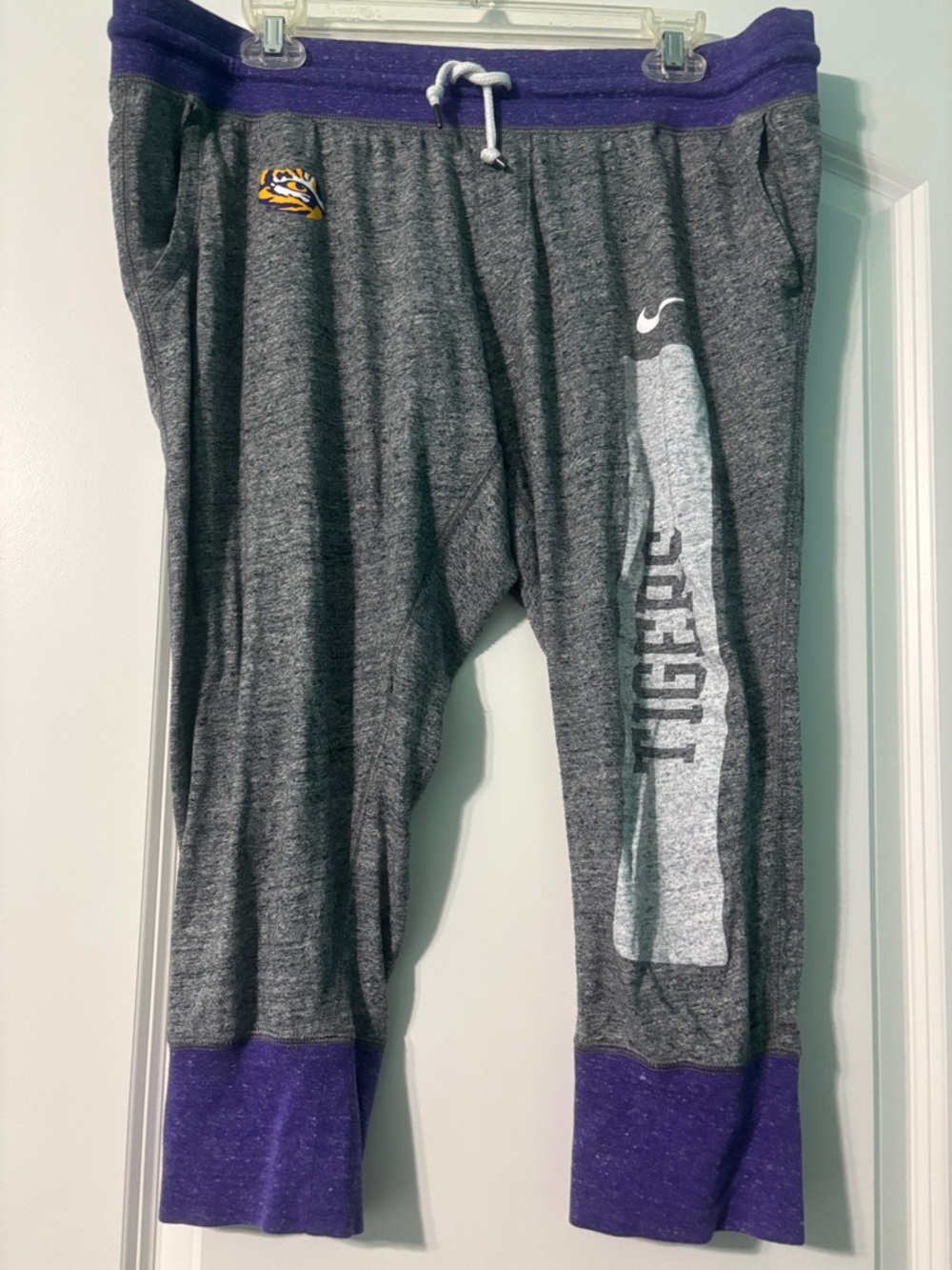 Nike Kids Gray & Purple LSU Jogger Sweatpants